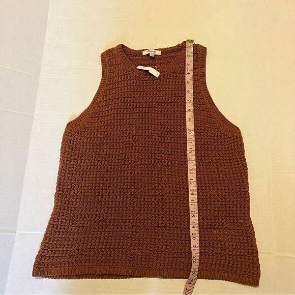 Madewell Crochet-Knit Crewneck Sweater Tank Warm Coffee XL - Picture 13 of 13